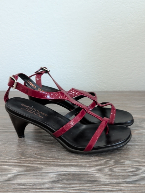 Donald J. Pliner Shoes - Like New Donald J. Pliner TEMIRA Oxblood Red Patent Leather Heeled Sandals 10